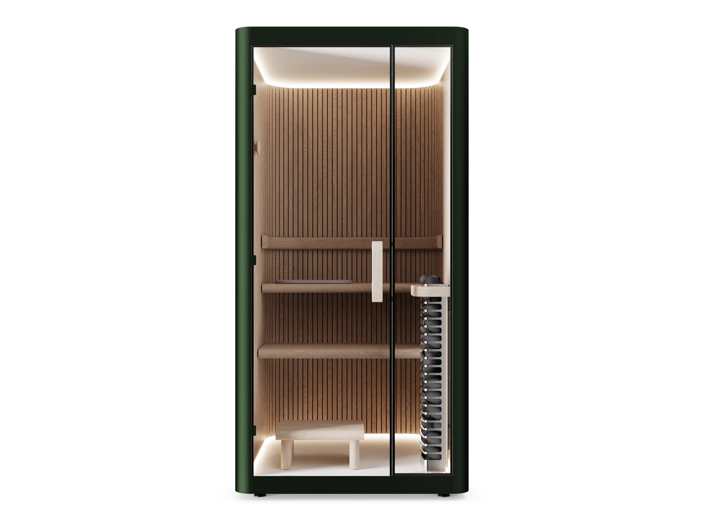 Haven Sauna exterior in Green